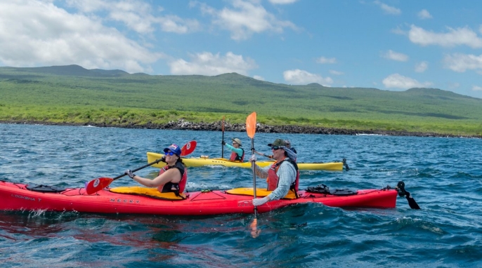 hiking kayaking